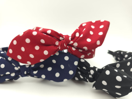 Preview: Punkte Dots Stoff Haarreifen